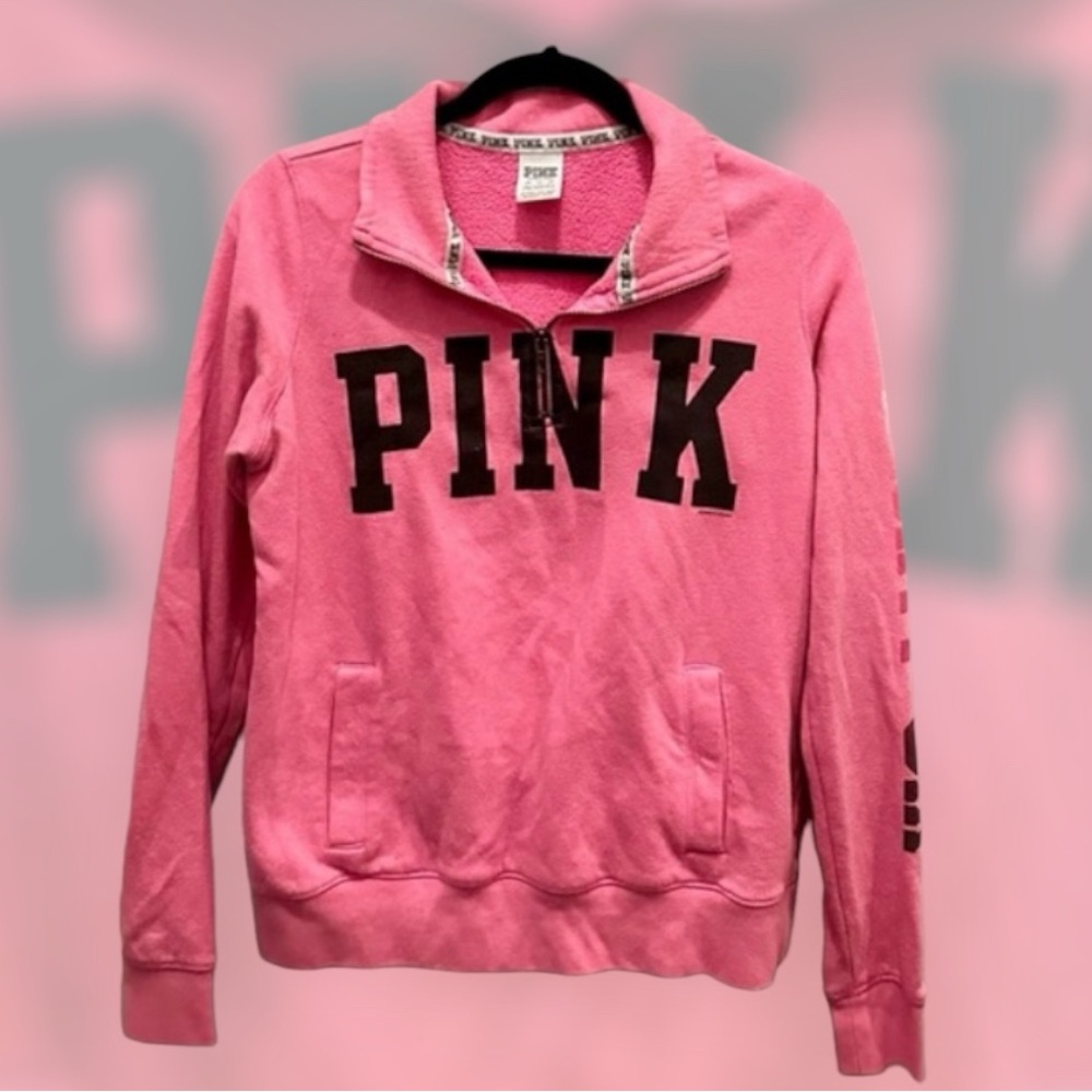 Back to School Sale PINK Victoria Secret Sweatshirt XS Half Zip Eighty Pullover
